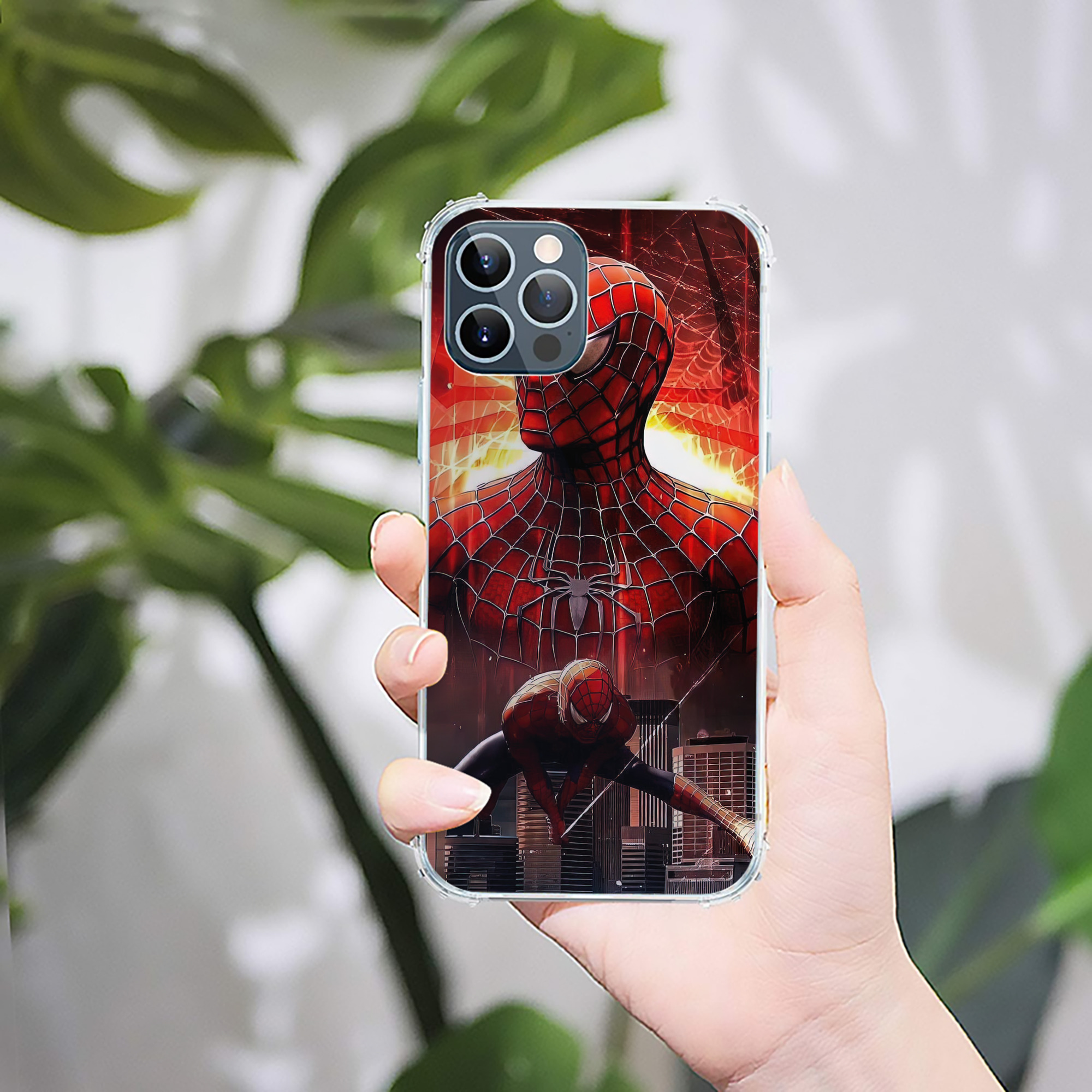（画像用） Spider Man スパイダーマン 【iPhone 12シリーズ対応】透明スマホケース（クリアソフトケース）